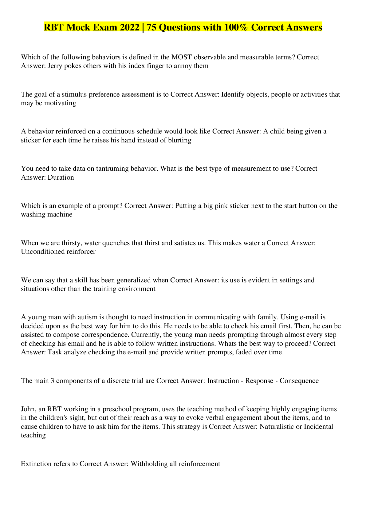 RBT Exam 2022 Flashcards Quizlet